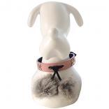 collar with fur black x pink