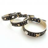 collar f stone studs collar black x gold