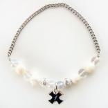 titanium stone necklace white