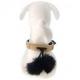 collar with fur black x beige