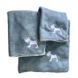 care f dog quick dry towel blue x white