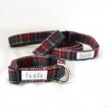 SALE20%OFF fadee collar & leash set tartan check