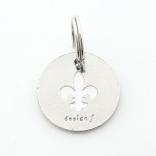accessories round lily white ID tag & choker