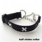 collar SET tape cross collar black x white