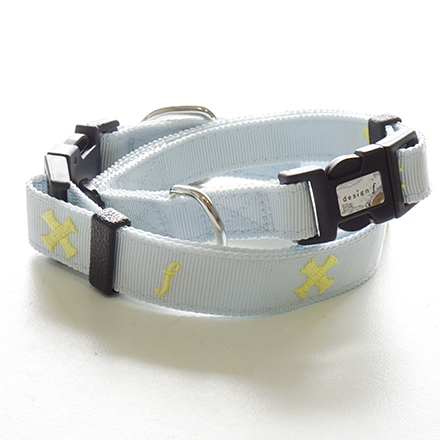 sale20%off collar tape cross ice blue x yellow