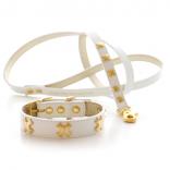 collar WILLA animal free collar + leash set white