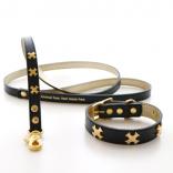 collar WILLA animal free collar + leash set black