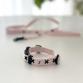 collar cotton collar leash set CROSS pale pink