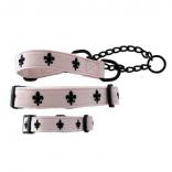 collar cotton collar leash set LILY pale pink