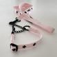 collar cotton collar leash set LILY pale pink