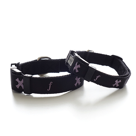 collar tape cross black x plum