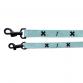 leash tape cross turquoise blue x black