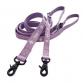 cotton collar leash set LILY plum x white