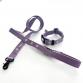 cotton collar leash set LILY plum x white