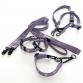 cotton collar leash set LILY plum x white