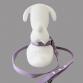 cotton collar leash set LILY plum x white