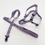 cotton harness leash set LILY plum x white