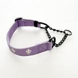 cotton halfchoke+ leash set LILY plum x white