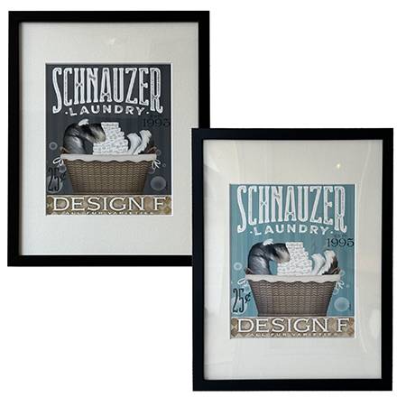 living schnauzer illustration poster　