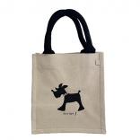living square tote bag f dog