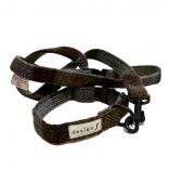 collar&leashset harris tweed green