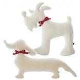 living f dog cushion white