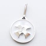 accessories round cross ID tag white